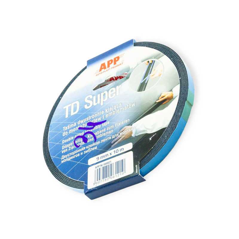 Скотч 2-х сторонній "чорний" 10м х 9мм app td super Мукачево - фото 1