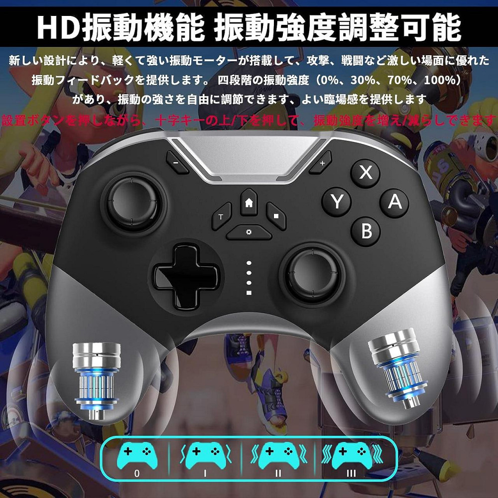 Ігровий контролер FONLAM Pro Wireless для Nintendo Switch, ПК, Android, iOS, Bluetooth-геймпад з RGB та макросами, чорний Київ - фото 17