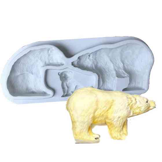 Молд силиконовый Медведь 160 на 66 мм серый Киев