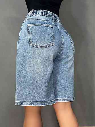 Шорти жіночі Liana 4-016 4-019 4-020 джинсові бермуди з резинкою на таліїі великі розміри блакитні, блакитний, 31, 31, 83 см, 107 см Київ