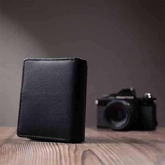 Жіночий гаманець з монетницею та блоком для пропусків із натуральної шкіри ST Leather 22713 Чорний Київ