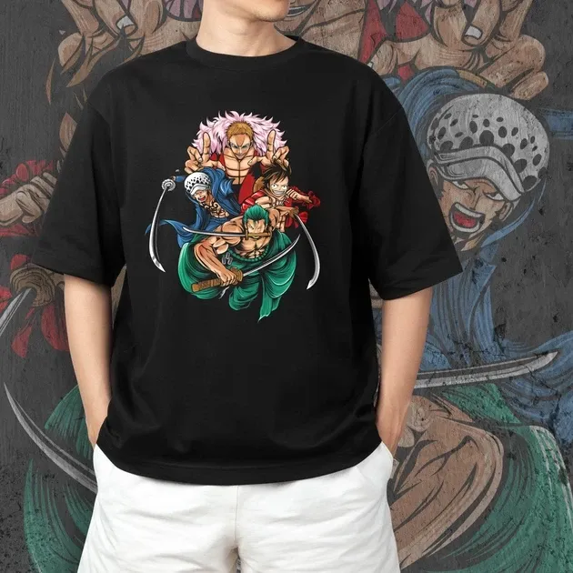 Футболка мужская с принтом Ван Пис Луффі, Зоро, Трафальгард, Дофламінго Размер 48 Anime0169 Днепр - изображение 4