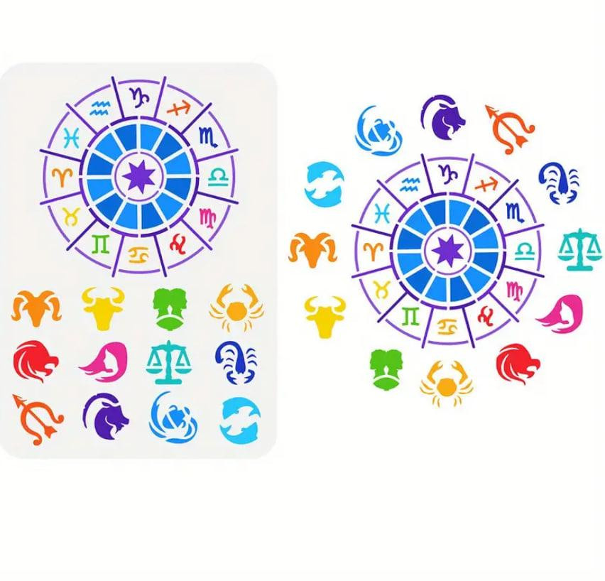 Многоразовый трафарет «Созвездия Зодиака» – 29.7×21 см | Трафарет для рисования, скрапбукинга, декор Киев - изображение 3