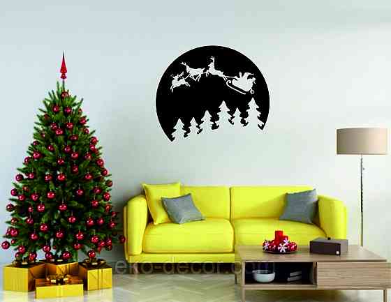 Декоративное настенное Панно «Новый год», Декор на стену 70*59 см, Чёрный Киев