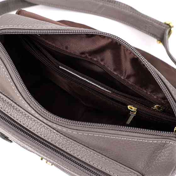 Сумка из натуральной кожи для стильных женщин Серый (Vintage) Киев