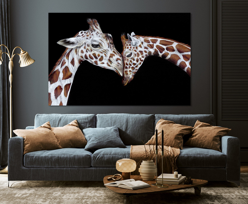 Картина полотно у вітальню / спальню    Закохані Жирафки    MLP_405 ( 60х30см ) 80х160см Київ - фото 3
