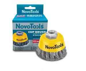 Щітка торцева d100 мм плетена сталь NovoTools NovoAbrasive Житомир