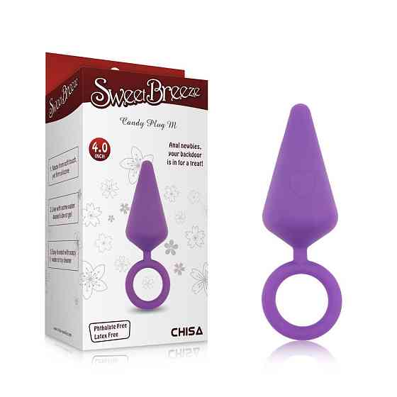 Анальная пробка c кольцом Chisa Sweet Breeze, фиолетовый, M Sex Aura Киев