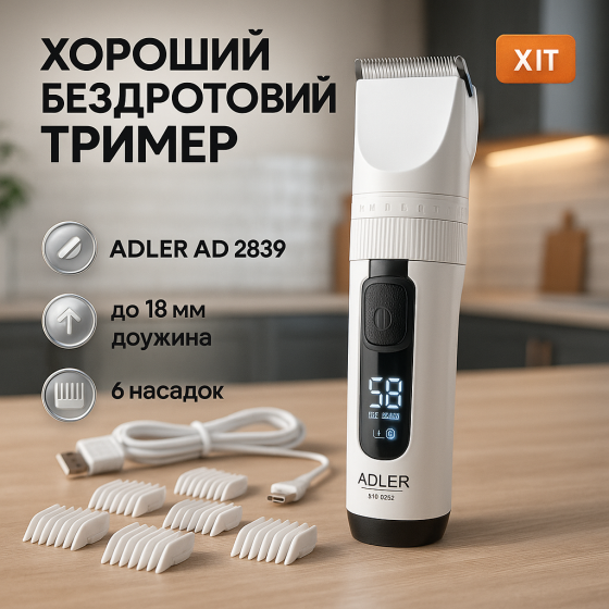 Модная машинка для стрижки волос, Набор для стрижки с зарядкой Машинка на аккумляторная KJ-37 Львов