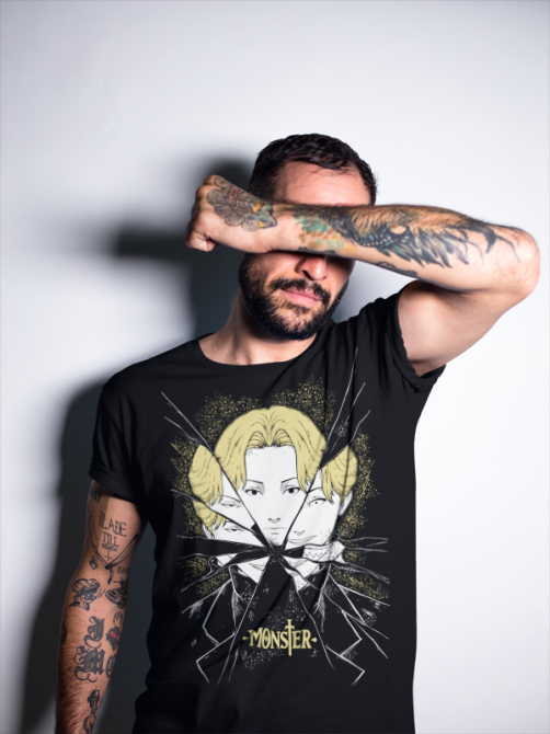 Футболка з аніме принтом Монстер Джохан Ліеберт Кензо оверсайз (S/M/L) Чорний AnimeJ0145 Дніпро - фото 6