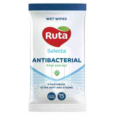 Вологі серветки Ruta Selecta антибактеріальні 15 шт. (4820202892403) Вінниця