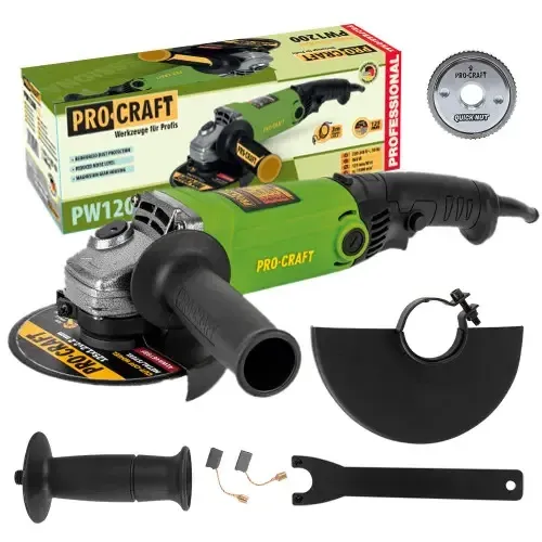 Болгарка кутова шліфувальна Procraft  860 Вт,Болгарка PW-1200 125мм 11000 об  хв,Шліфмашина кутова мережева Львів