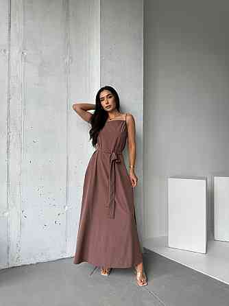 Жіночий літній сарафан максі "Charlotte" оптом | Батал Шоколадний, 50-52 Київ