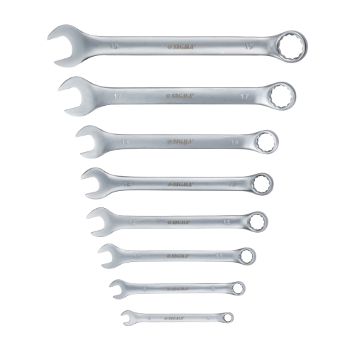 Набір ключів ріжково-накидних (6,8,10,12,13,14,17,19мм) CrV satine 8шт SIGMA Житомир - изображение 2