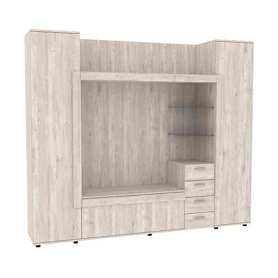 Стенка в гостиную под ТВ Exo-1, Дуб Самоа Дымчатый, 2160х420х1850 Львов