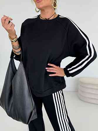 Женский теплый костюм двойка батал с лампасами пума плюш Черный, 60/62 Одесса