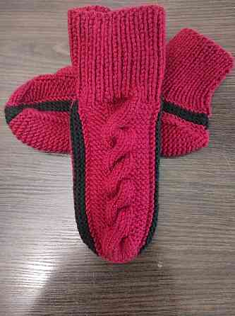 Тапочки-носки теплые вязаные (ручная работа)  топ Киев