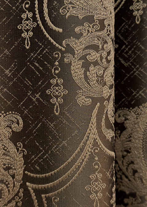 Комплект готових штор VR-Textil Парча № 1772ш Коричневий з карамельним 100х290 см 2 шт (31-100) Київ - фото 8