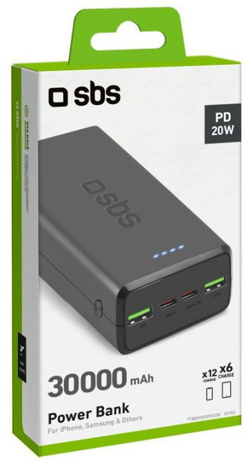 Універсальна мобільна батарея SBS 30000 mAh 20 W Black (TTBB30000PD20K) ( 26023 ) Харків - фото 10