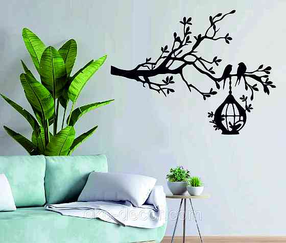 Декоративное настенное Панно «Птичка» Декор на стену 110*83 см, Черный Киев