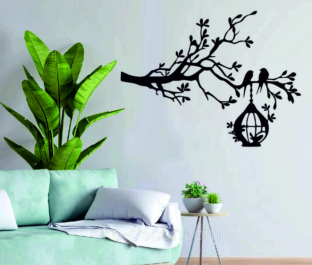 Декоративное настенное Панно «Птичка» Декор на стену 110*83 см, Черный Киев - изображение 3