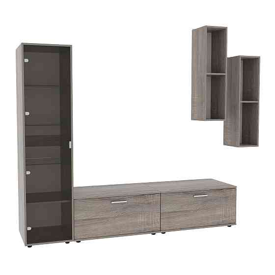 Стенка в гостиную Hugo-2, Дуб Сонома Трюфель, 2060х520х1700 Львов