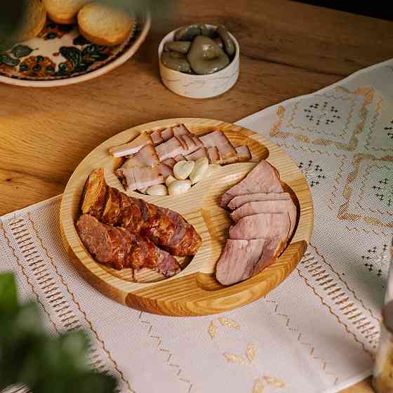 Lugi Менажниця дерев'яна 35 см кругла на 3 секції, ясен T12W350 Киев