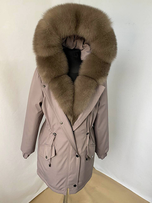 Парка женская с мехом песца под Соболь Пудровый р44 75 см Харьков - изображение 6