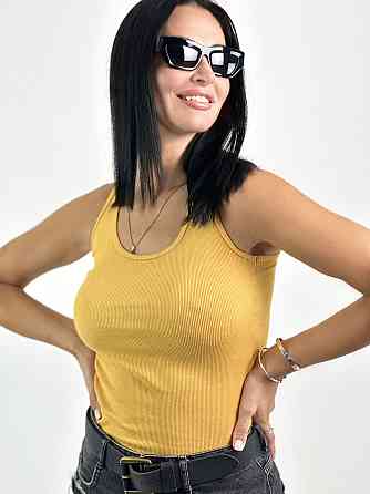 Майка-борцовка "Рубчик" оптом | Розпродаж моделі гірчичний Київ