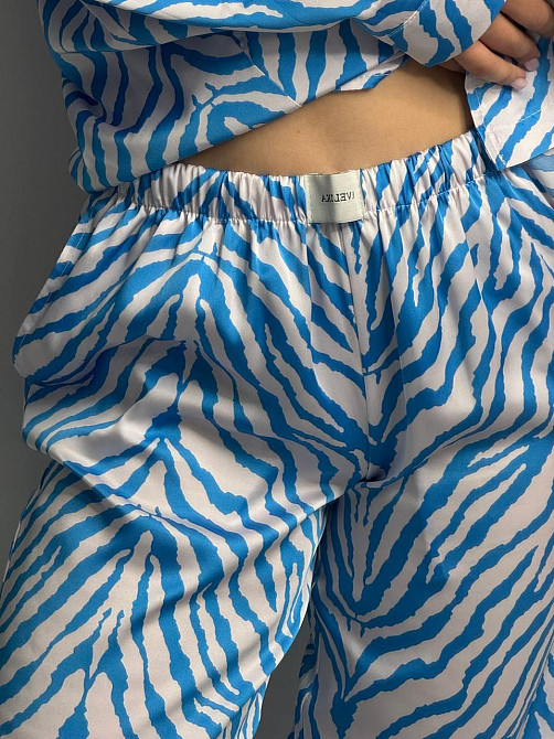 Женский шелковый костюм со штанами Голубой XL/2XL Харьков - изображение 8