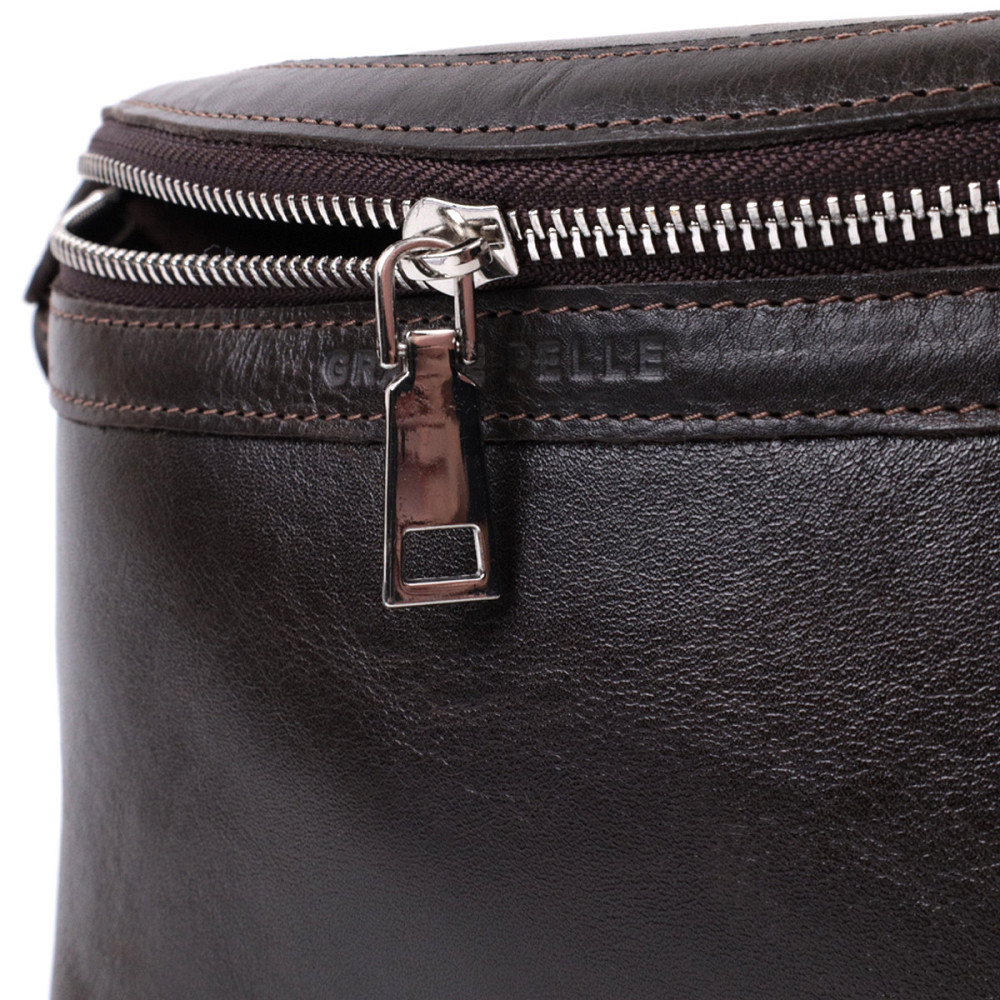 Стильная бананка для мужчин из натуральной кожи GRANDE PELLE 22814 Коричневый Киев - изображение 6