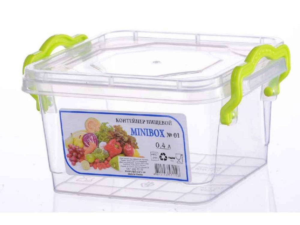 Контейнер пл. 0,4л Minibox No01 квадратный ТМ AL-PLASTIK   Solmir Киев - изображение 1