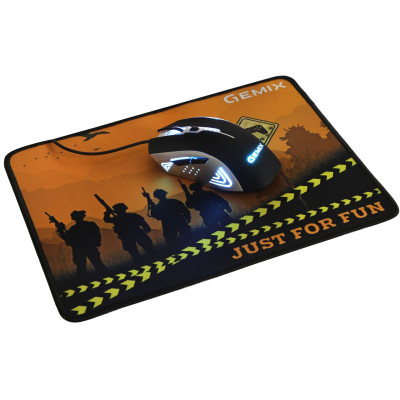 Мишка Gemix W100 USB Black/Gray + ігрова поверхня (W100Combo) Вінниця - фото 1