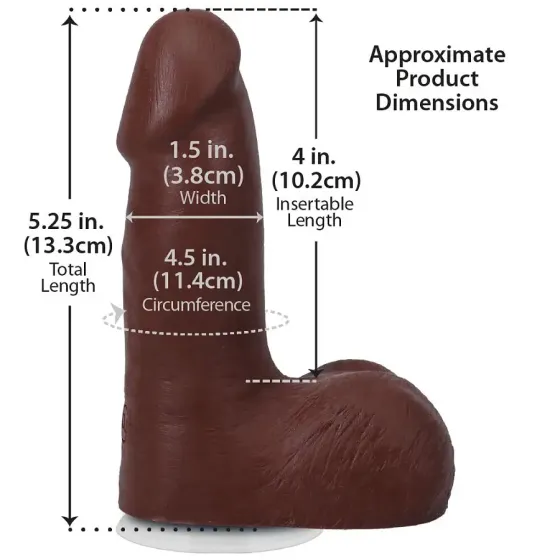 Фалоімітатор Doc Johnson The Realistic Cock ULTRASKYN - 5 Inch with Balls Chocolate Львів
