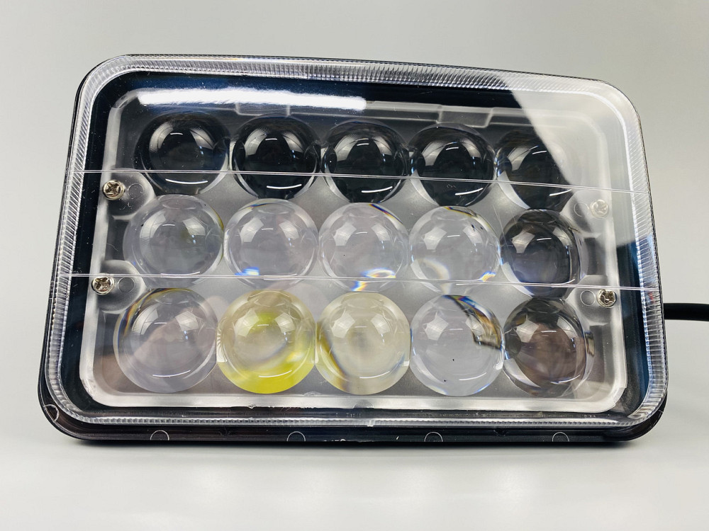 Фара LED прямокутна 45W, 15 ламп, дальній і ближній промінь 10/30V 6000K товщина: 78 мм Мукачево - фото 1