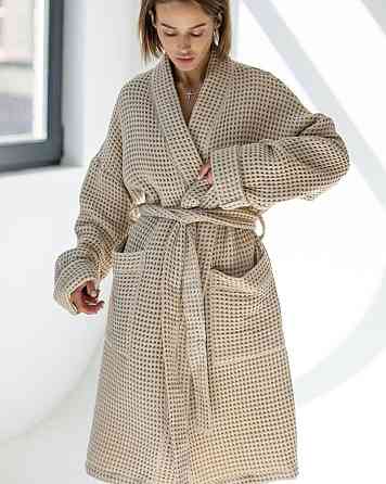 Жіночий халат з вафельної натуральної тканини Харків