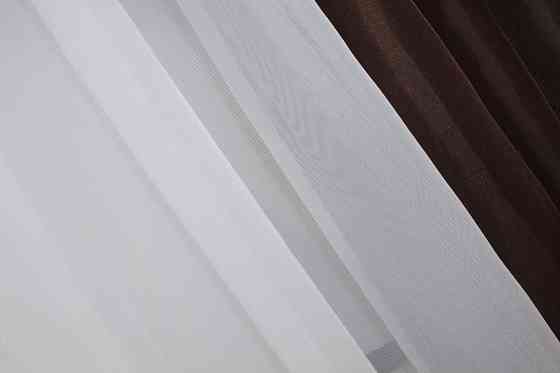 Кухонные шторы VR-Textil № 017к комбинированные с подвязками венге с белым 265х170 см (50-115) Киев