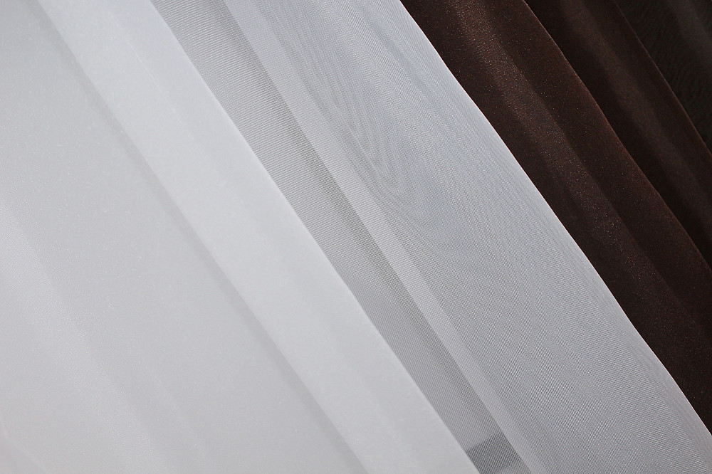 Кухонные шторы VR-Textil № 017к комбинированные с подвязками венге с белым 265х170 см (50-115) Киев - изображение 5