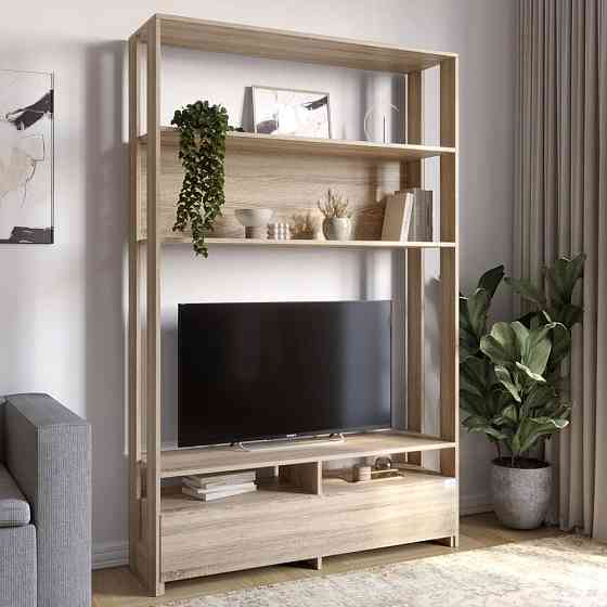 Модуль-4 стеллаж с полками и тумбой под ТВ LION Нобу Дуб Сонома (LION-042430) Львов