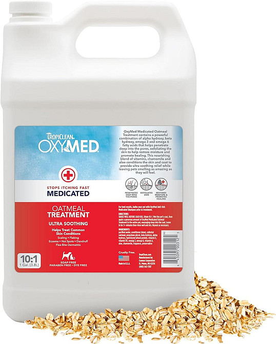 Лечебный кондиционер для кошек и собак TropiClean Oxymed против зуда кожи, 3.8 л Винница - изображение 1