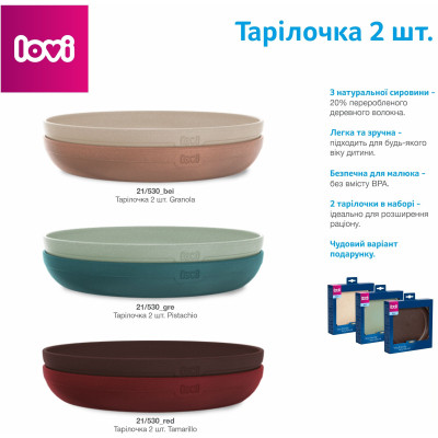 Тарілка дитяча Lovi Tamarillo Бордові 2 шт (21/530_red) Вінниця - фото 8