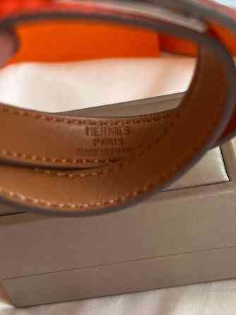 Кожаный браслет Hermes на два оборота черный | Наматывающийся браслет на руку | Браслет Hermes Одесса
