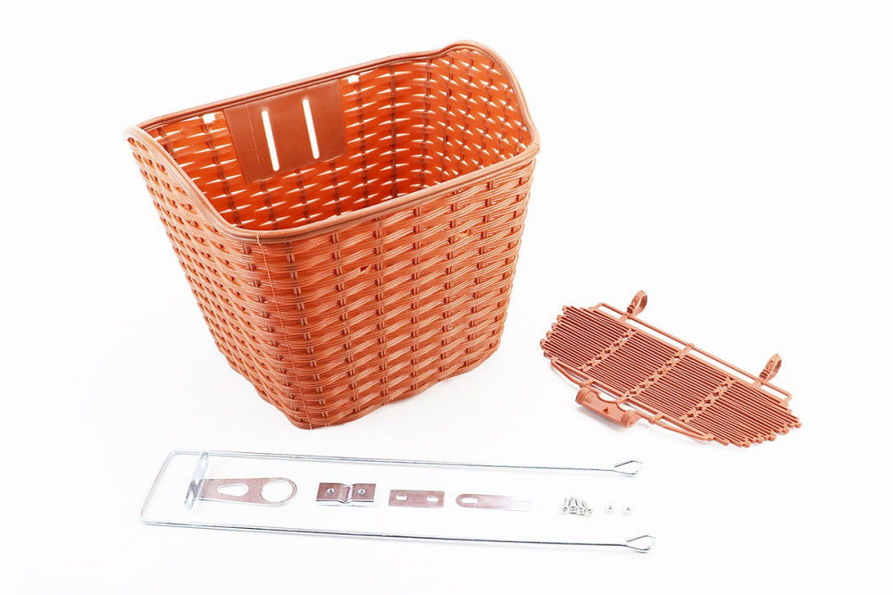 Кошик багажний передній 28" з кришкою, пластмасовий, коричневий TH-059 Київ - фото 1