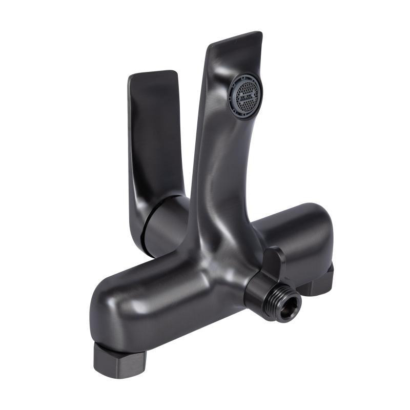 Змішувач для ванни Qtap Vlasta New з душовим гарнітуром QTVLA259GMB45643 Gunmetal Black PVD графіт Київ - фото 6