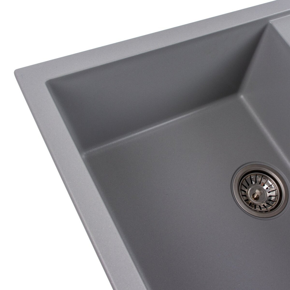 Гранітна мийка для кухні VALESO SELENA 7950 матова Сірий металік Коломыя - изображение 2