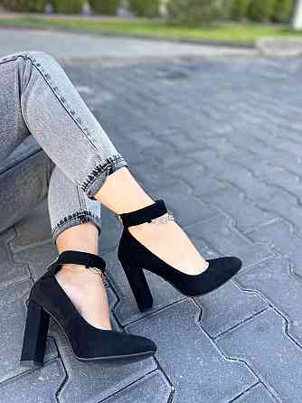 Туфлі жіночі LENA MELIANI чорні еко-замша каблук 10см 38р (N357-E7080-1) Коломия