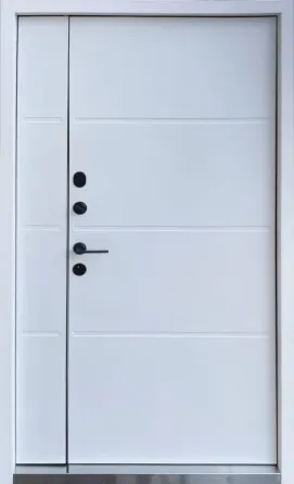 Двері вулична модель Strimeх LAMA BAU полуторна, антрацит/біле дерево Київ