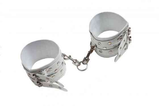 Оковы Leather Double Fix Leg Cuffs, White Sex Aura Киев