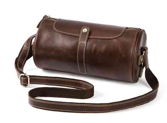 Сумка чоловіча закруглена Vintage 14694 Коричнева Київ