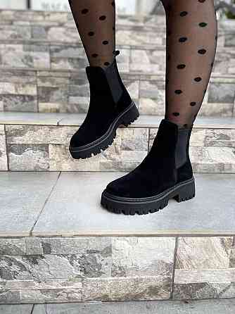 Черевики жіночі GREMMY чорні замша натуральна зима висота 13 см (4914) Коломыя
